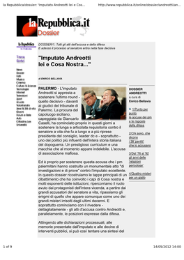 Dossier Su Giulio Andreotti Di Repubblica Del