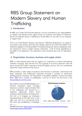 RBS Group Statement on Modern Slavery and Human Trafficking 1