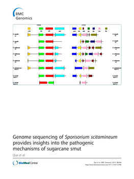 Genome Sequencing of Sporisorium Scitamineum Provides Insights Into the Pathogenic Mechanisms of Sugarcane Smut Que Et Al