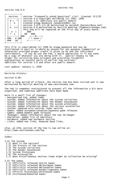 Vectrex FAQ Vectrex FAQ 6.0