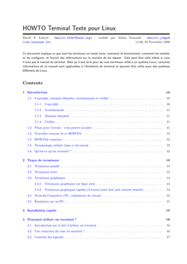 HOWTO Terminal Texte Pour Linux