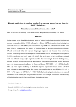 Blinded Predictions of Standard Binding Free Energies: Lessons Learned from the SAMPL6 Challenge Abstract