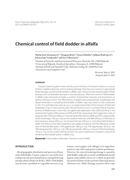 Chemical Control of Field Dodder in Alfalfa