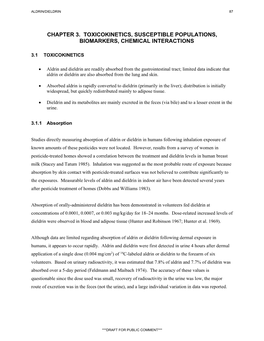 Toxicological Profile for Aldrin/Dieldrin