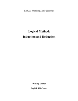 Logical Method: Induction and Deduction