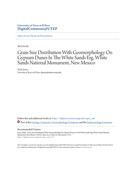 Grain Size Distribution with Geomorphology on Gypsum Dunes