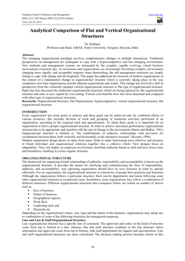 Analytical Comparison of Flat and Vertical Organizational Structures