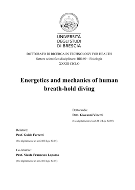 Energetics and Mechanics of Human Breath-Hold Diving