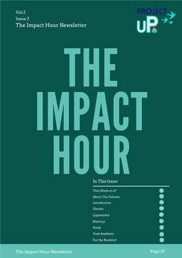 The Impact Hour Newsletter the IMPACT HOUR