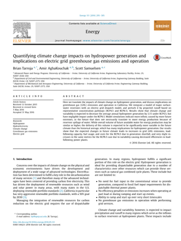 Quantifying Climate Change Impacts on Hydropower Generation and Implications on Electric Grid Greenhouse Gas Emissions and Operation