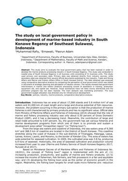 Rafiy, M., Ernawati, Adam, P., 2019 the Study of Local Government