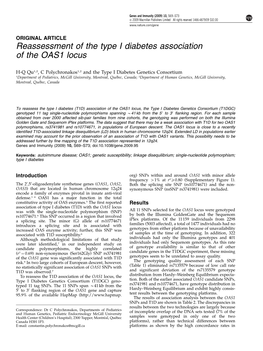 Reassessment of the Type I Diabetes Association of the OAS1 Locus