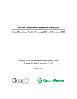 Greenpower 2020 Annual Audit Report Final