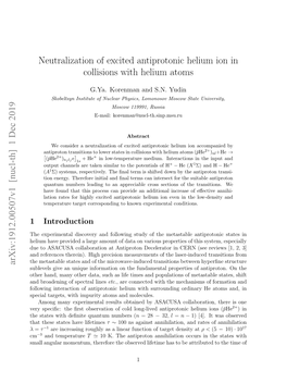 Neutralization of Excited Antiprotonic Helium Ion in Collisions with Helium Atoms