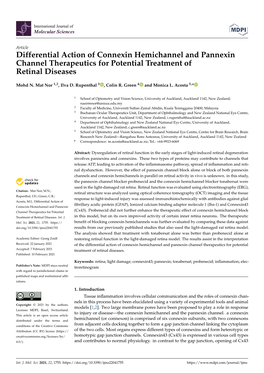 Differential Action of Connexin Hemichannel and Pannexin Channel Therapeutics for Potential Treatment of Retinal Diseases