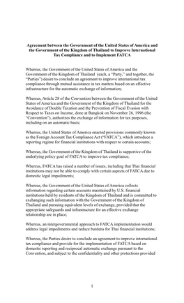 Agreement Between the Government of the United States of America And