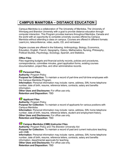 Campus Manitoba – Distance Education