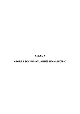 Anexo 1 Atores Sociais Atuantes No Município