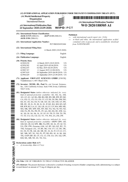 ) (51) International Patent Classification: A61K 31/519 (2006.01) A61P 13/10 (2006.01) Published: A61K 45/06 (2006.01) — With