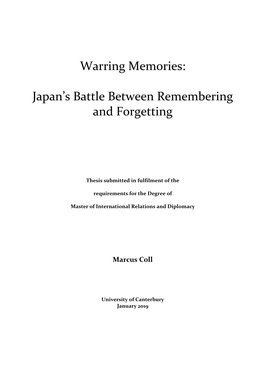 Japan's Battle Between Remembering and Forgetting