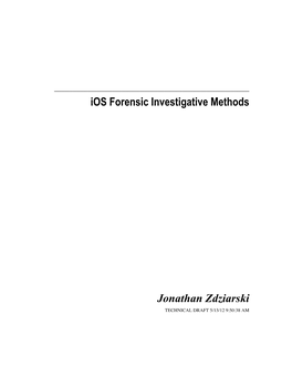 Ios Forensic Investigative Methods