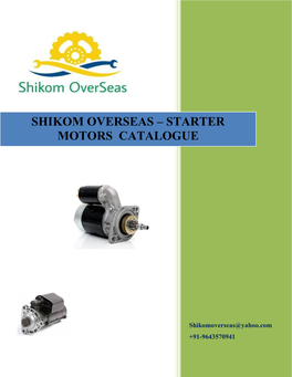 Starter Motors Catalogue