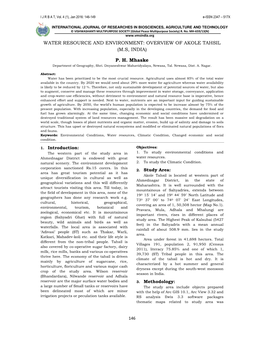 Overview of Akole Tahsil (M.S, India)