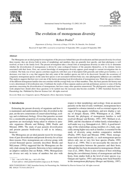 The Evolution of Monogenean Diversity