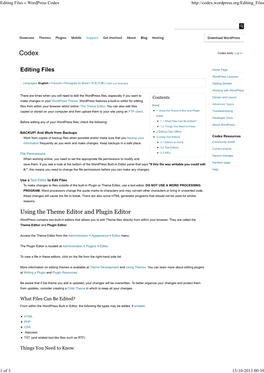 Editing Files « Wordpress Codex