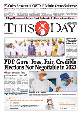 PDP Govs: Free, Fair, Credible Elections Not Negotiable in 2023