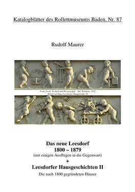 87. Rudolf MAURER, Das Neue Leesdorf