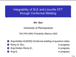 Integrability of SLE and Liouville CFT Through Conformal Welding