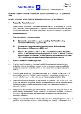 Blairs Housing Development Rezoning Consultation Report