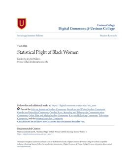 Statistical Plight of Black Women Kimberly-Joy M