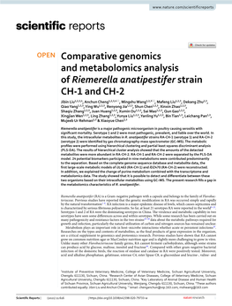 Comparative Genomics and Metabolomics Analysis Of