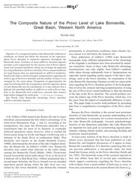 The Composite Nature of the Provo Level of Lake Bonneville, Great Basin, Western North America