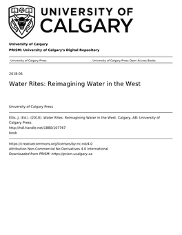 Water Rites: Reimagining Water in the West