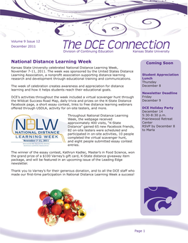 The DCE Connection Division of Continuing Education Kansas State University