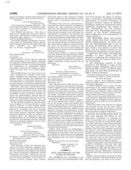 CONGRESSIONAL RECORD—SENATE, Vol. 159, Pt. 8 July 11, 2013