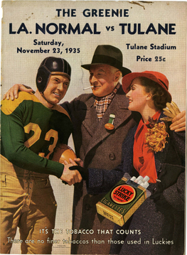 LA. NORMAL Vs TULANE Saturday, Tulane Stadium