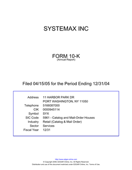 Systemax Inc