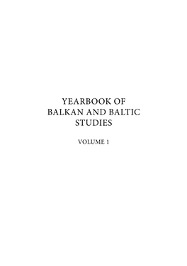 Yearbook of Balkan and Baltic Studies