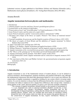 Angular Momentum Between Physics and Mathematics