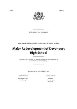 Major Redevelopment of Devonport High School