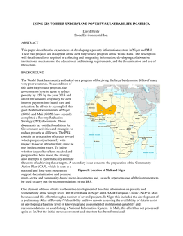 USING GIS to HELP UNDERSTAND POVERTY/VULNERABILITY in AFRICA in POVERTY/VULNERABILITY UNDERSTAND HELP to GIS USING Stone Environmentalinc