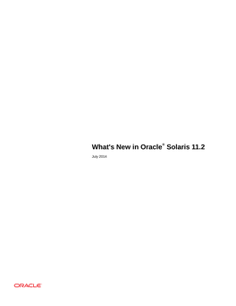 What's New in Oracle® Solaris 11.2