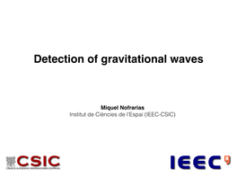 Detection of Gravitational Waves