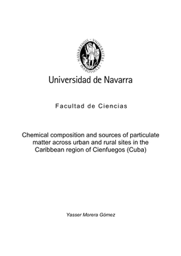 Chemical Composition and Sources of Particulate Matter Across Urban and Rural Sites in the Caribbean Region of Cienfuegos (Cuba)