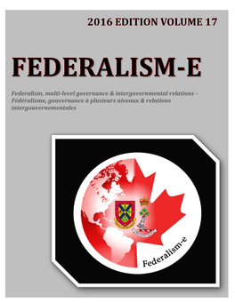 Federalism, Multi-Level Governance & Intergovernmental Relations