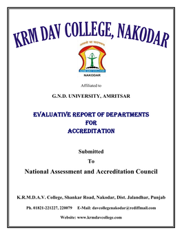 Evaluative REPORT of Departments for Accreditation